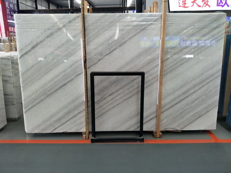 Columbia White Marble Slab with Grey Veins