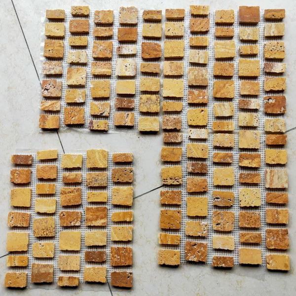 Yellow Travertine Mosaic tiles--Brick Mosaic.jpg