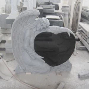 เทวดาหัวใจหินแกรนิตสีดํา