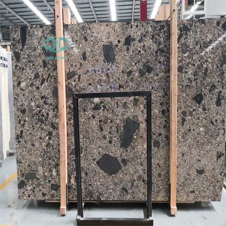 Fossil grey marble polished