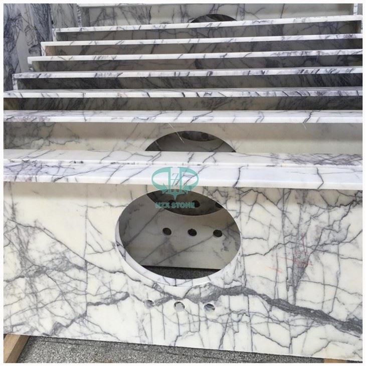 Lilac White Marble Vanity Top