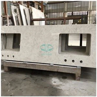 ท็อปโต๊ะเครื่องแป้งควอตซ์ Carrara สีขาว